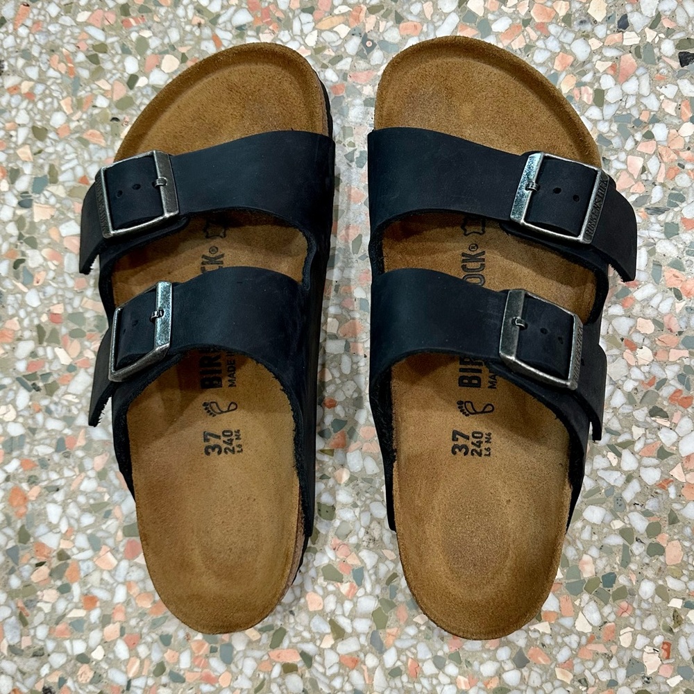 Birkenstock Arizona Black Oiled Nubuck Leather 37 / 6.5
